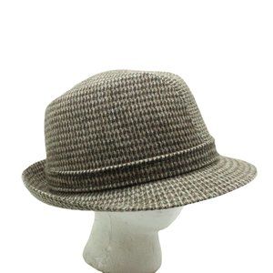 KANGOL Design Goodwood Tweed Wool Blend Small Brim Fedora Hat
